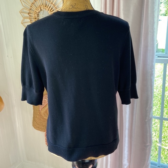 Ralph Lauren LRL Black Short Sleeve Sweater Top Sz PL - Picture 2 of 3